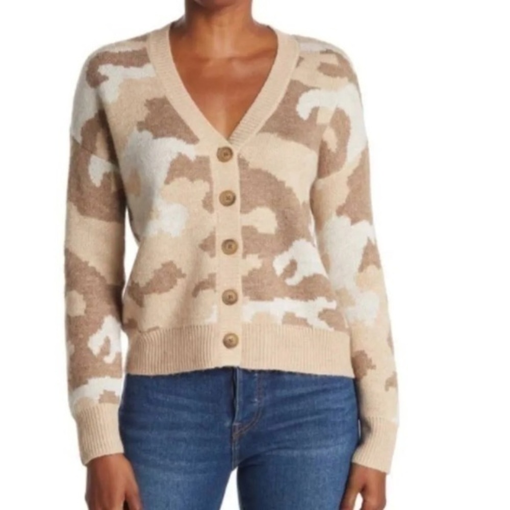 Lucky Brand Camo Wool Blend Sweater Cardigan 💕